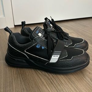 Prada Calzature Uomo Sneakers Blue / Black Leather